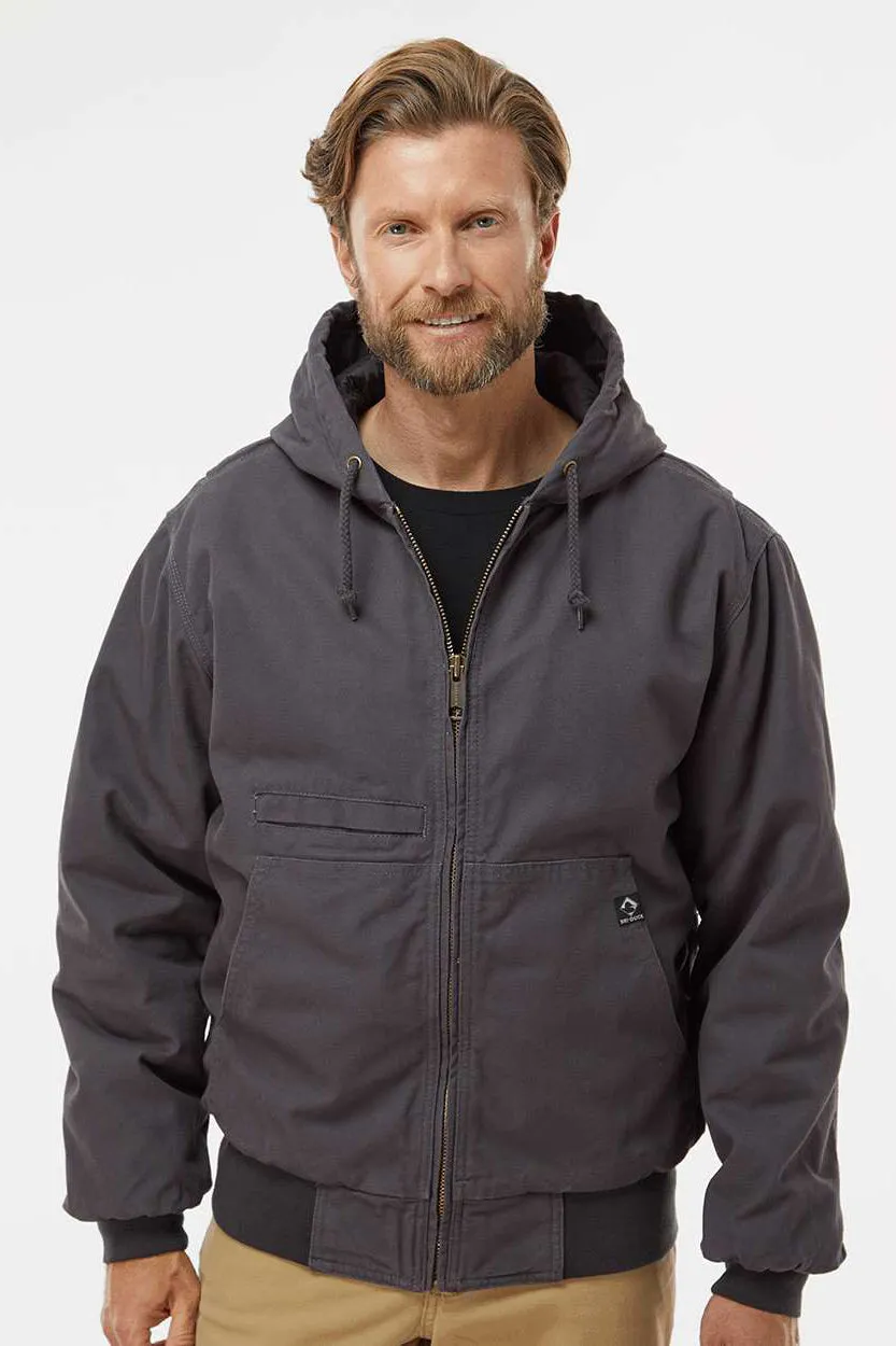 Dri Duck Mens Laramie Canvas Full Zip Hooded Jacket - Charcoal Grey