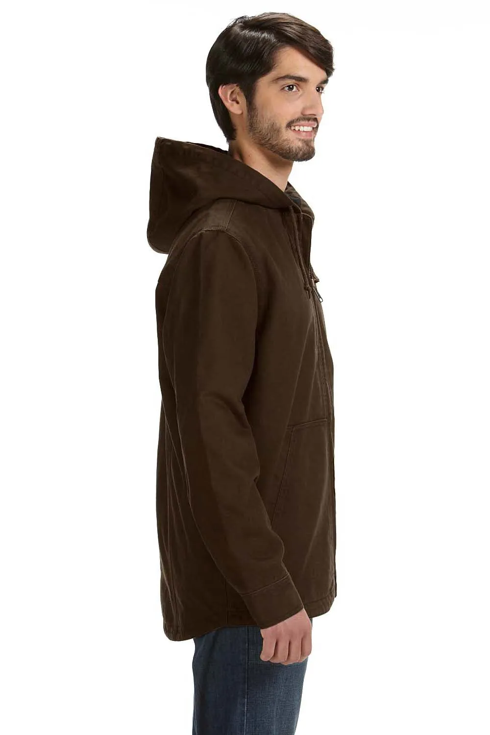 Dri Duck Mens Laredo Canvas Full Zip Hooded Jacket - Tobacco Brown