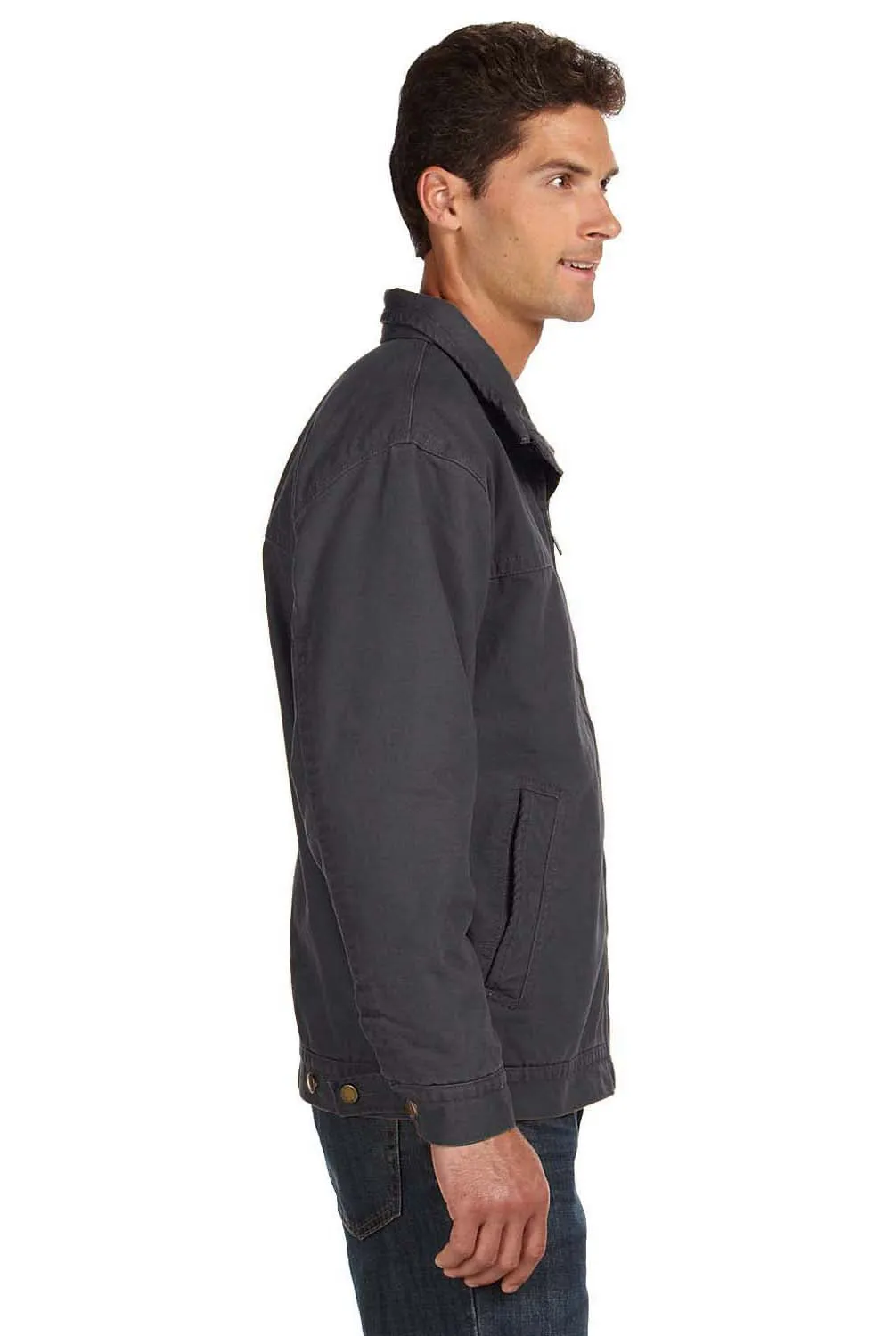 Dri Duck Mens Maverick Canvas Full Zip Jacket - Charcoal Grey