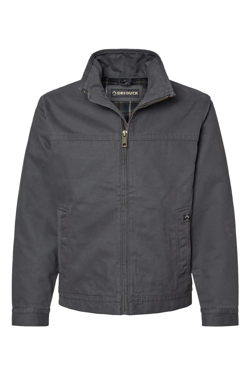 Dri Duck Mens Maverick Canvas Full Zip Jacket - Charcoal Grey