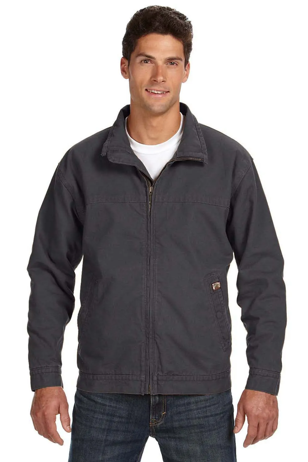 Dri Duck Mens Maverick Canvas Full Zip Jacket - Charcoal Grey