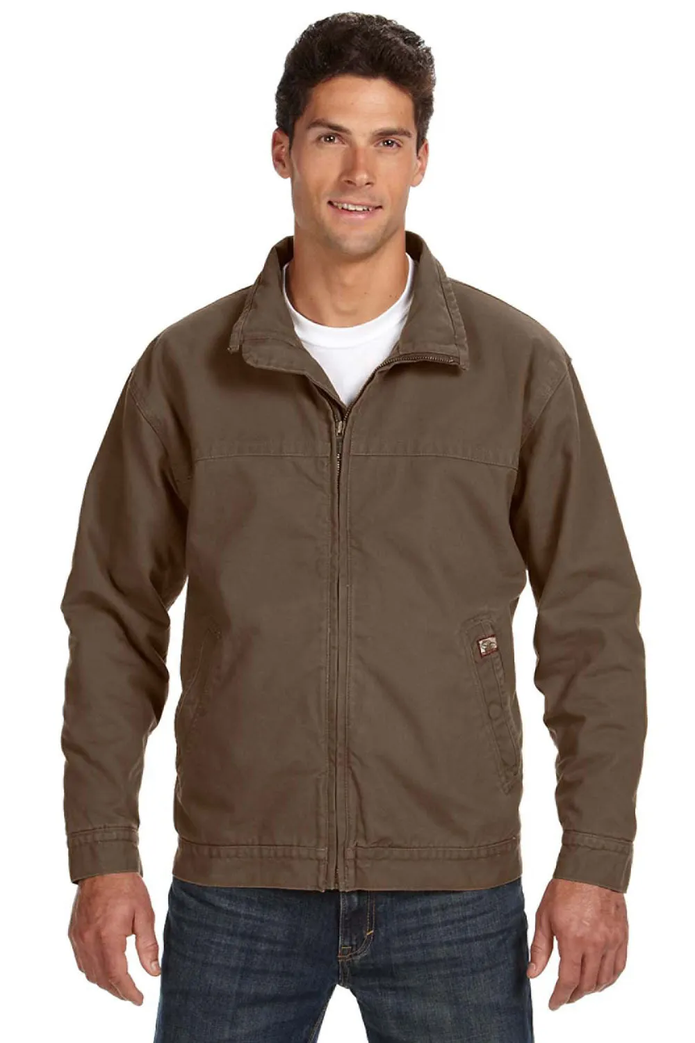 Dri Duck Mens Maverick Canvas Full Zip Jacket - Khaki Brown