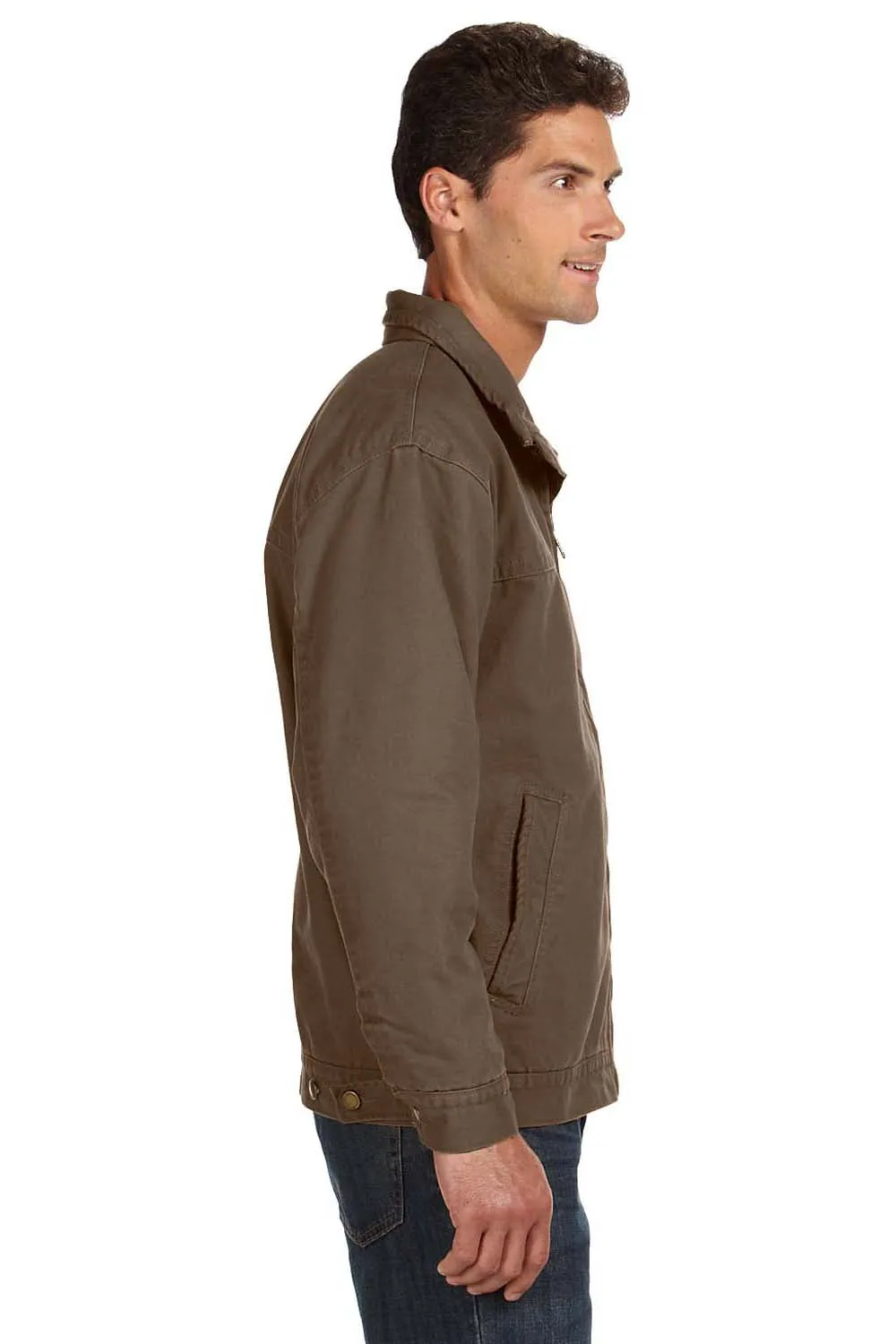Dri Duck Mens Maverick Canvas Full Zip Jacket - Khaki Brown