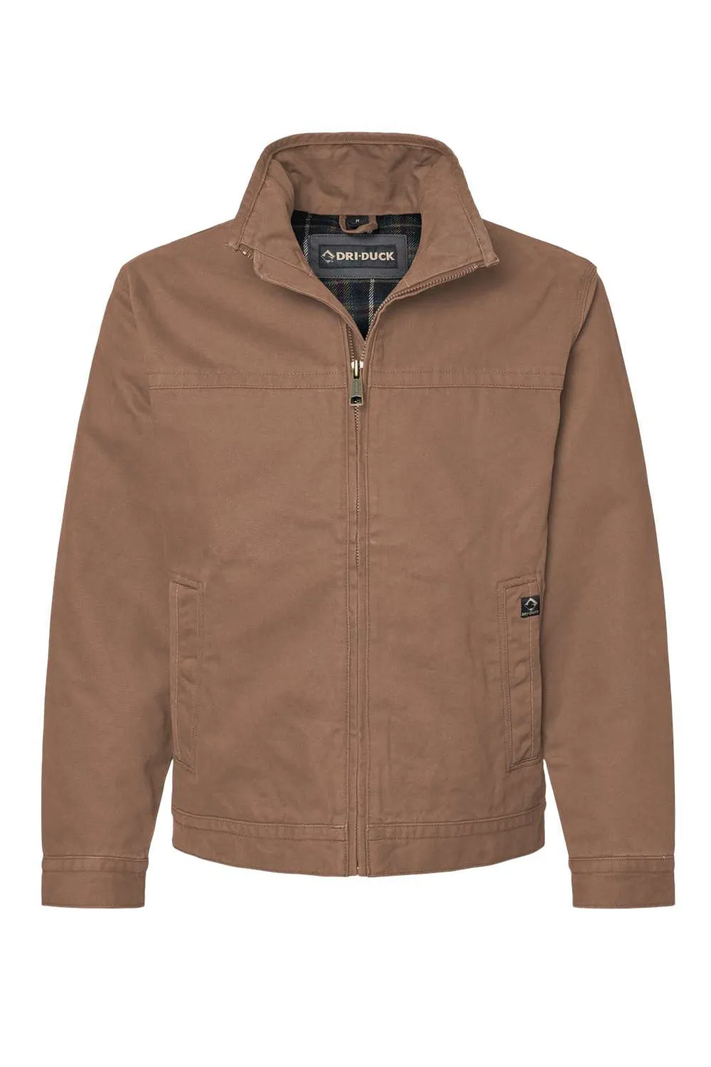 Dri Duck Mens Maverick Canvas Full Zip Jacket - Khaki Brown