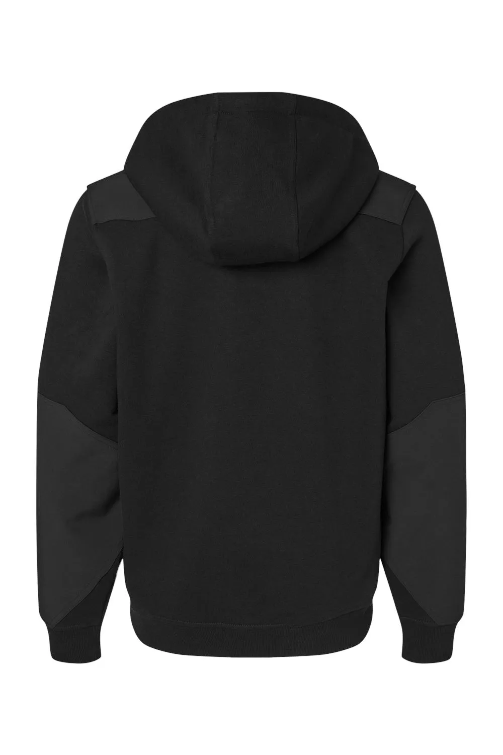Dri Duck Mens Mission Fleece Water Resistant 1/4 Zip Hooded Sweatshirt Hoodie w/ Pouch Pocket - Black
