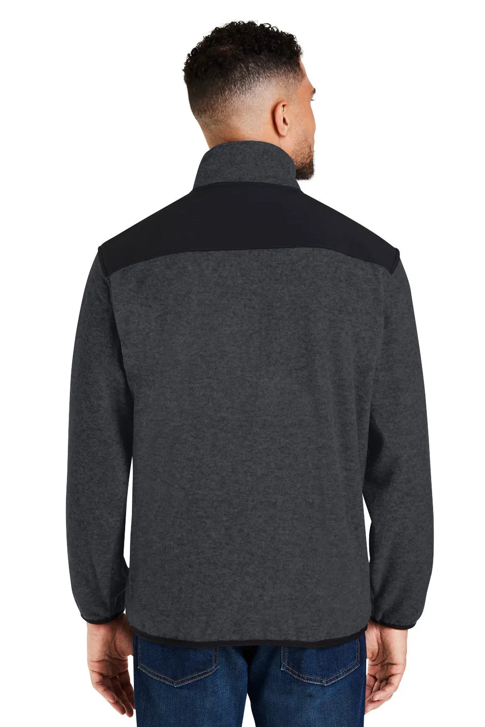 Dri Duck Mens Ranger Melange UPF 50  Fleece Sweatshirt w/ Pockets - Charcoal Grey