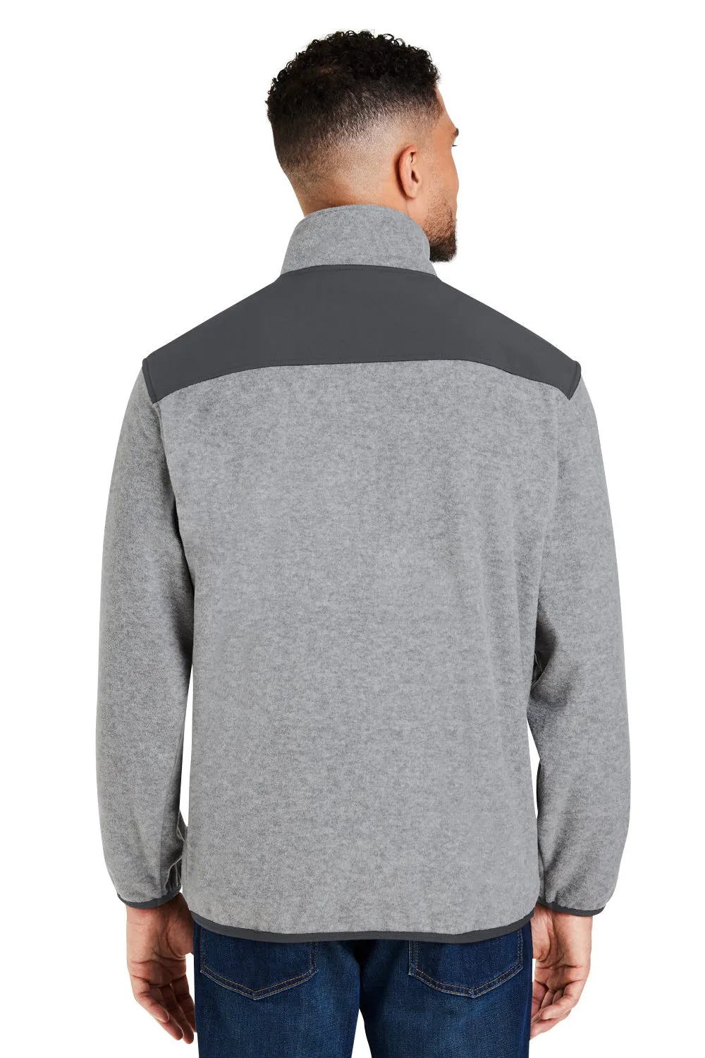 Dri Duck Mens Ranger Melange UPF 50  Fleece Sweatshirt w/ Pockets - Platinum Grey