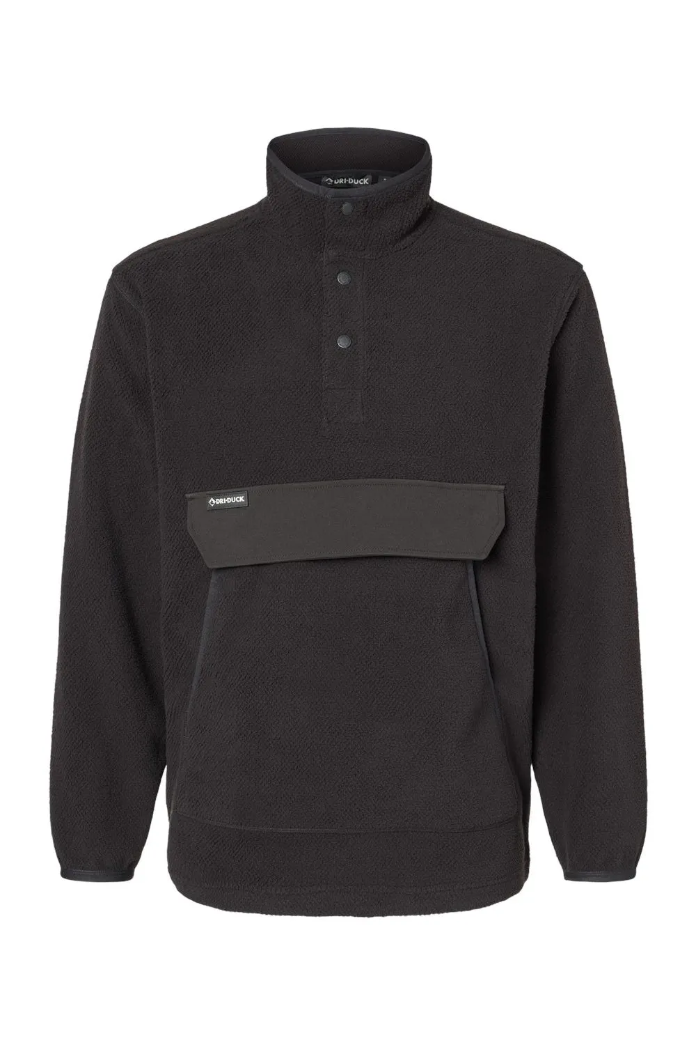 Dri Duck Mens Timber Mountain Anti Static Fleece Sweatshirt w/ Pouch Pocket - Black