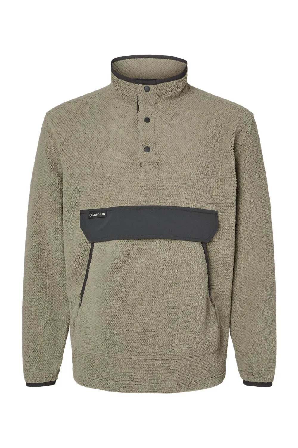 Dri Duck Mens Timber Mountain Anti Static Fleece Sweatshirt w/ Pouch Pocket - Moss