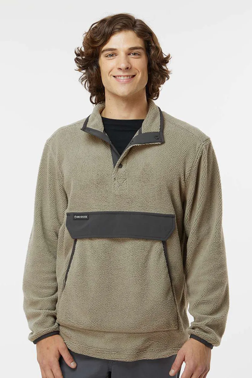 Dri Duck Mens Timber Mountain Anti Static Fleece Sweatshirt w/ Pouch Pocket - Moss