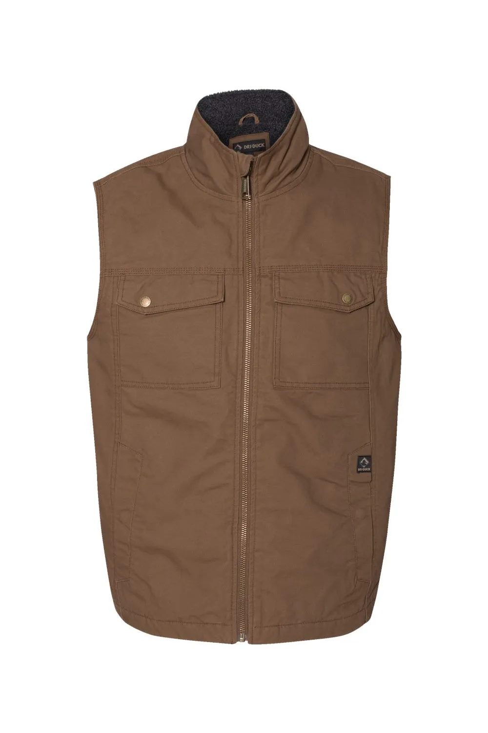 Dri Duck Mens Trek Full Zip Vest - Field Khaki Brown