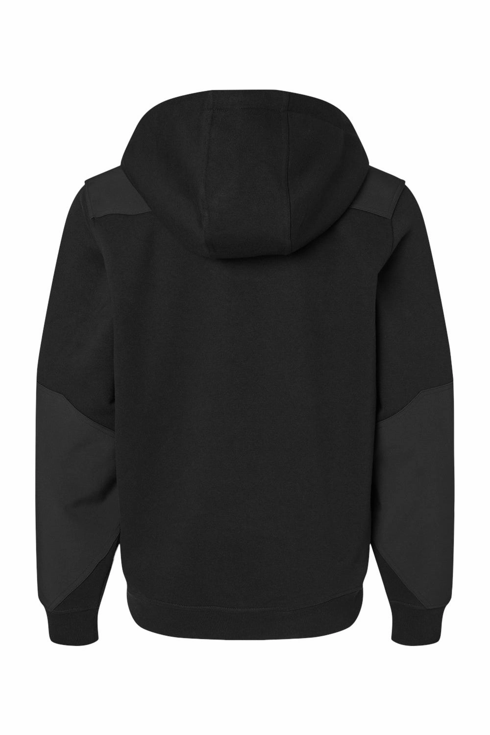 Dri Duck Mens Mission Fleece Water Resistant 1/4 Zip Hooded Sweatshirt Hoodie w/ Pouch Pocket - Black