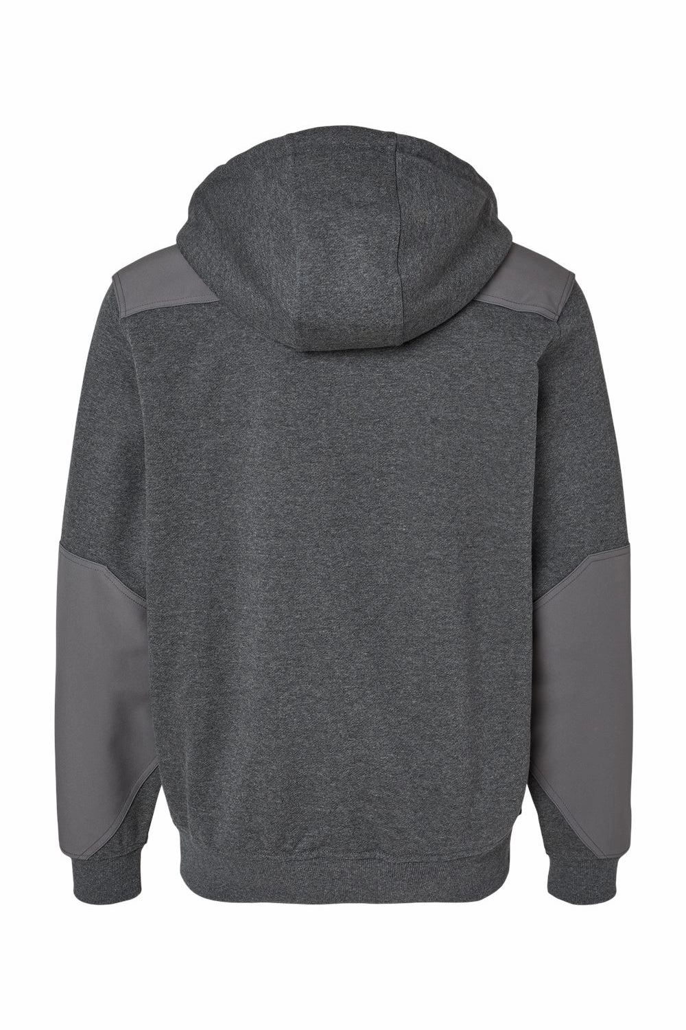 Dri Duck Mens Mission Fleece Water Resistant 1/4 Zip Hooded Sweatshirt Hoodie w/ Pouch Pocket - Dark Oxford Grey