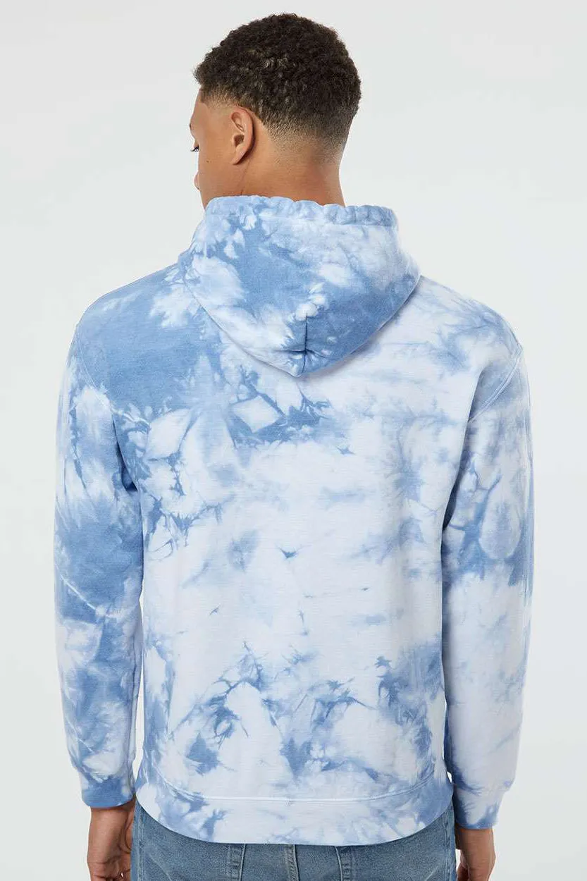 Dyenomite Mens Blended Tie Dyed Hooded Sweatshirt Hoodie w/ Pouch Pocket - Cloudy Sky Crystal - Closeout