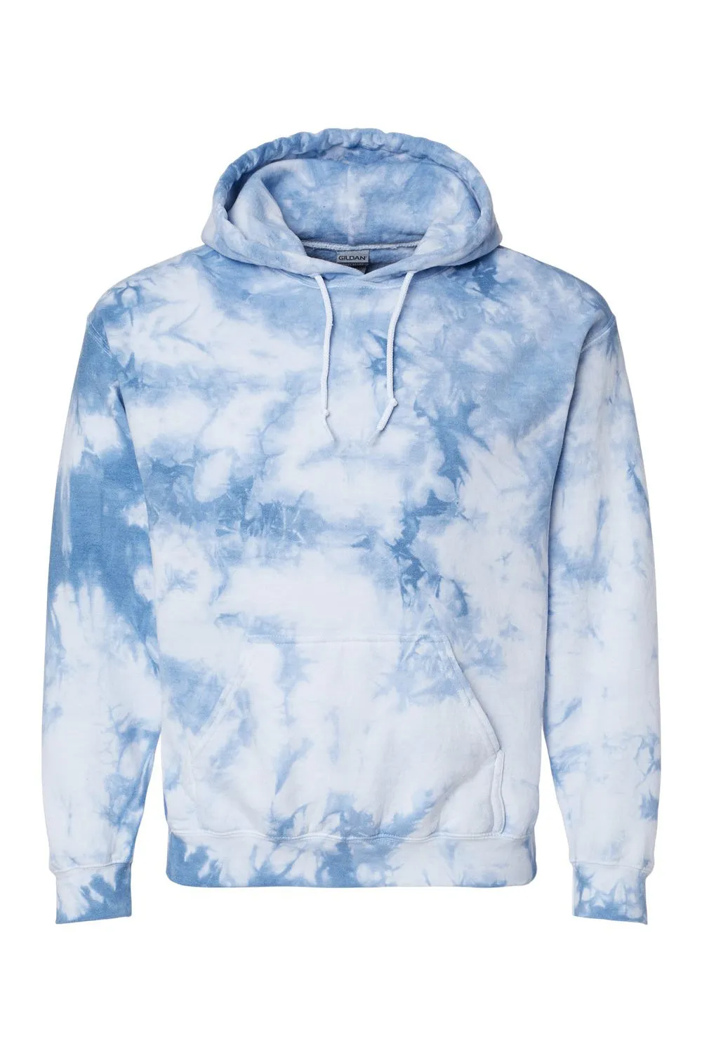 Dyenomite Mens Blended Tie Dyed Hooded Sweatshirt Hoodie w/ Pouch Pocket - Cloudy Sky Crystal - Closeout
