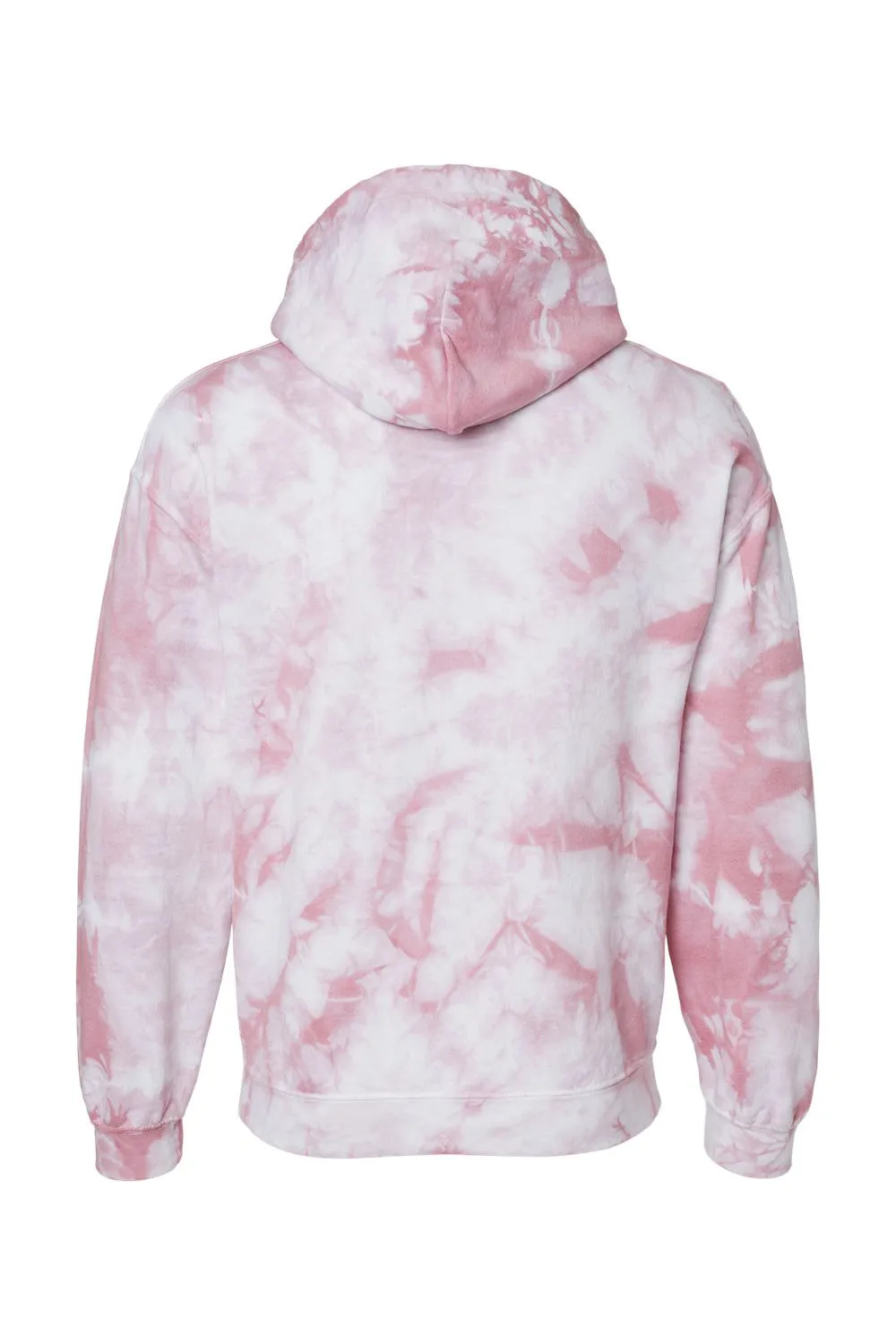 Dyenomite Mens Blended Tie Dyed Hooded Sweatshirt Hoodie w/ Pouch Pocket - Rose Crystal - Closeout