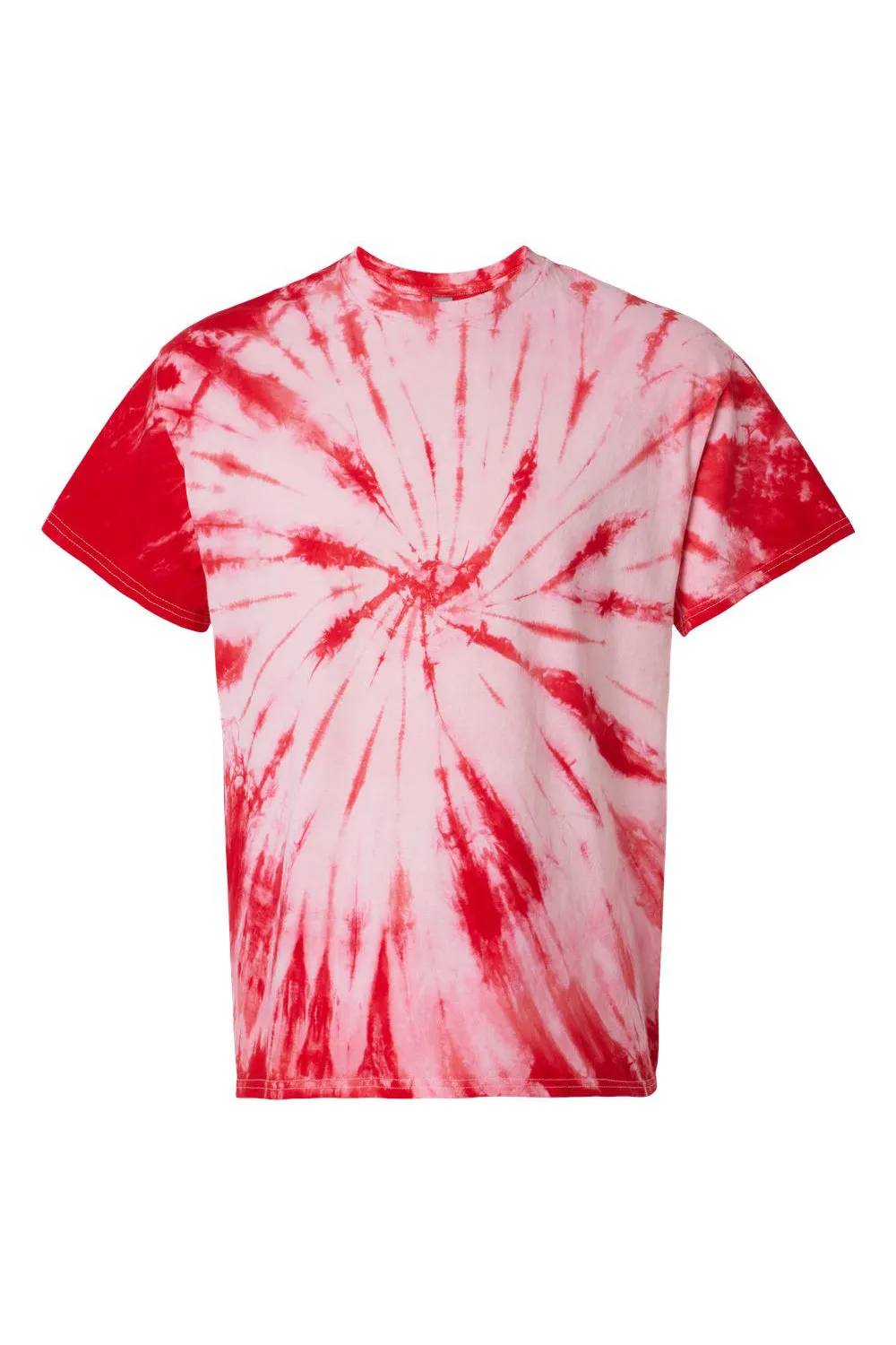Dyenomite Mens Contrast Cyclone Tie Dyed Short Sleeve Crewneck T-Shirt - Red - Closeout