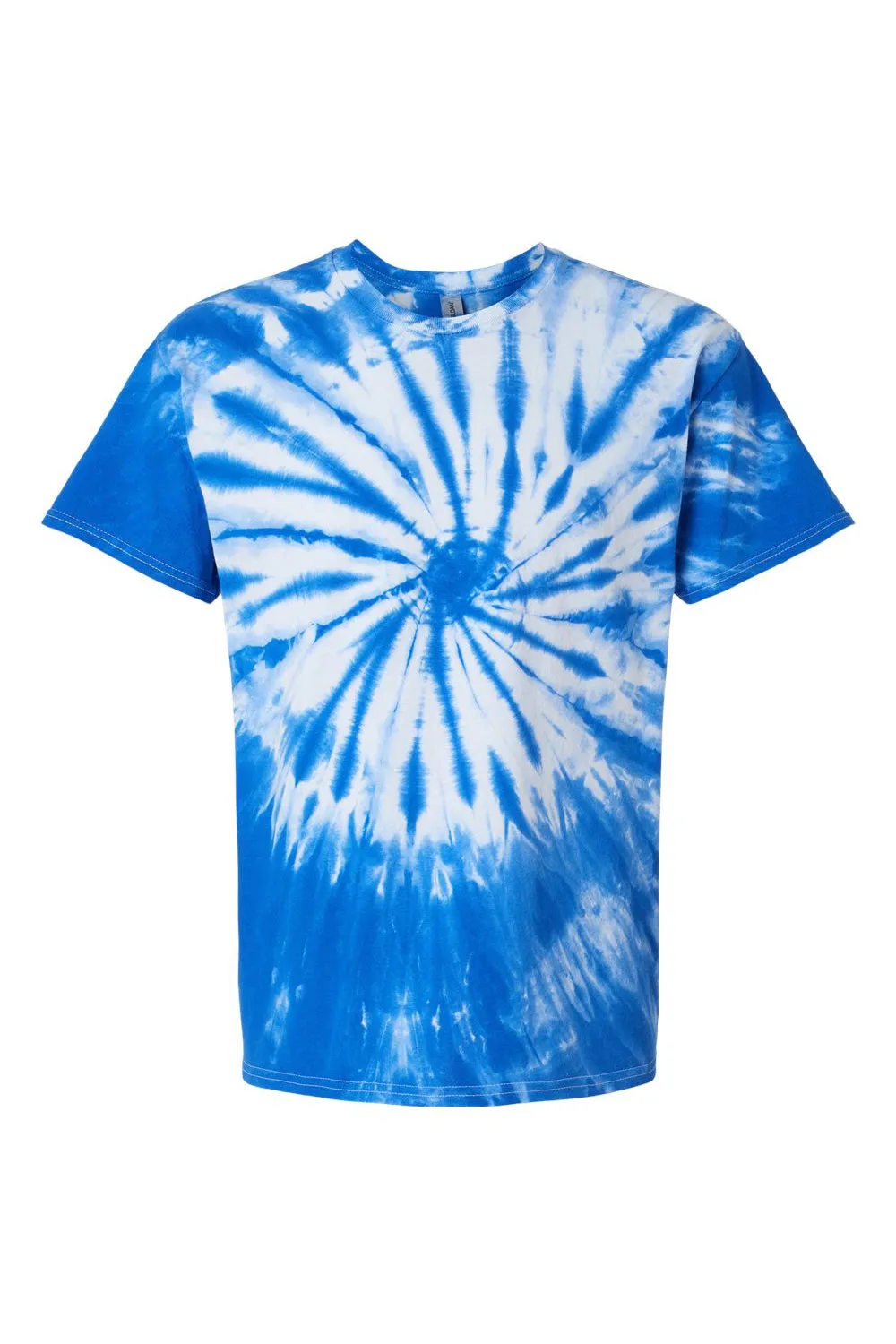 Dyenomite Mens Contrast Cyclone Tie Dyed Short Sleeve Crewneck T-Shirt - Royal Blue - Closeout