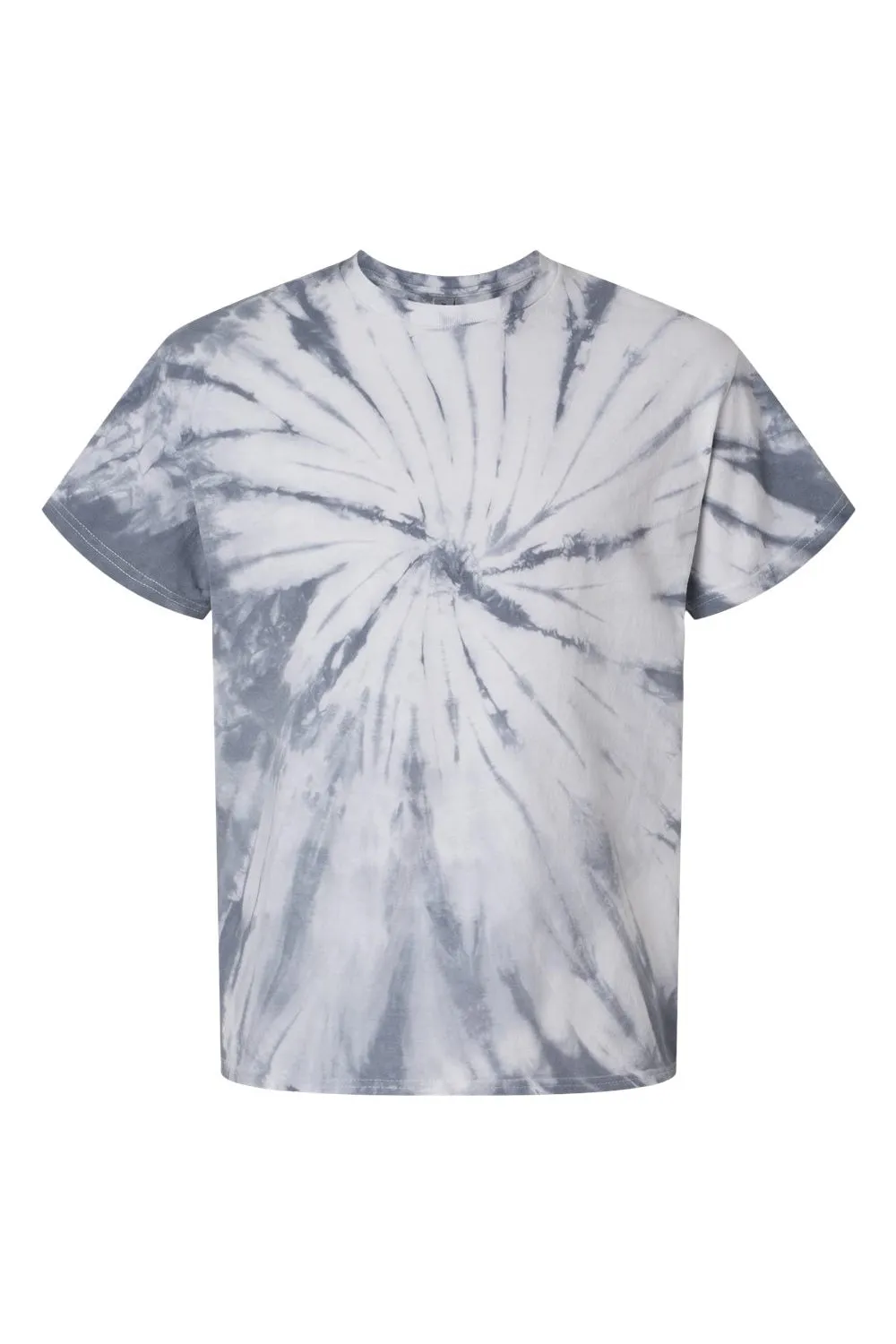 Dyenomite Mens Contrast Cyclone Tie Dyed Short Sleeve Crewneck T-Shirt - Silver Grey - Closeout