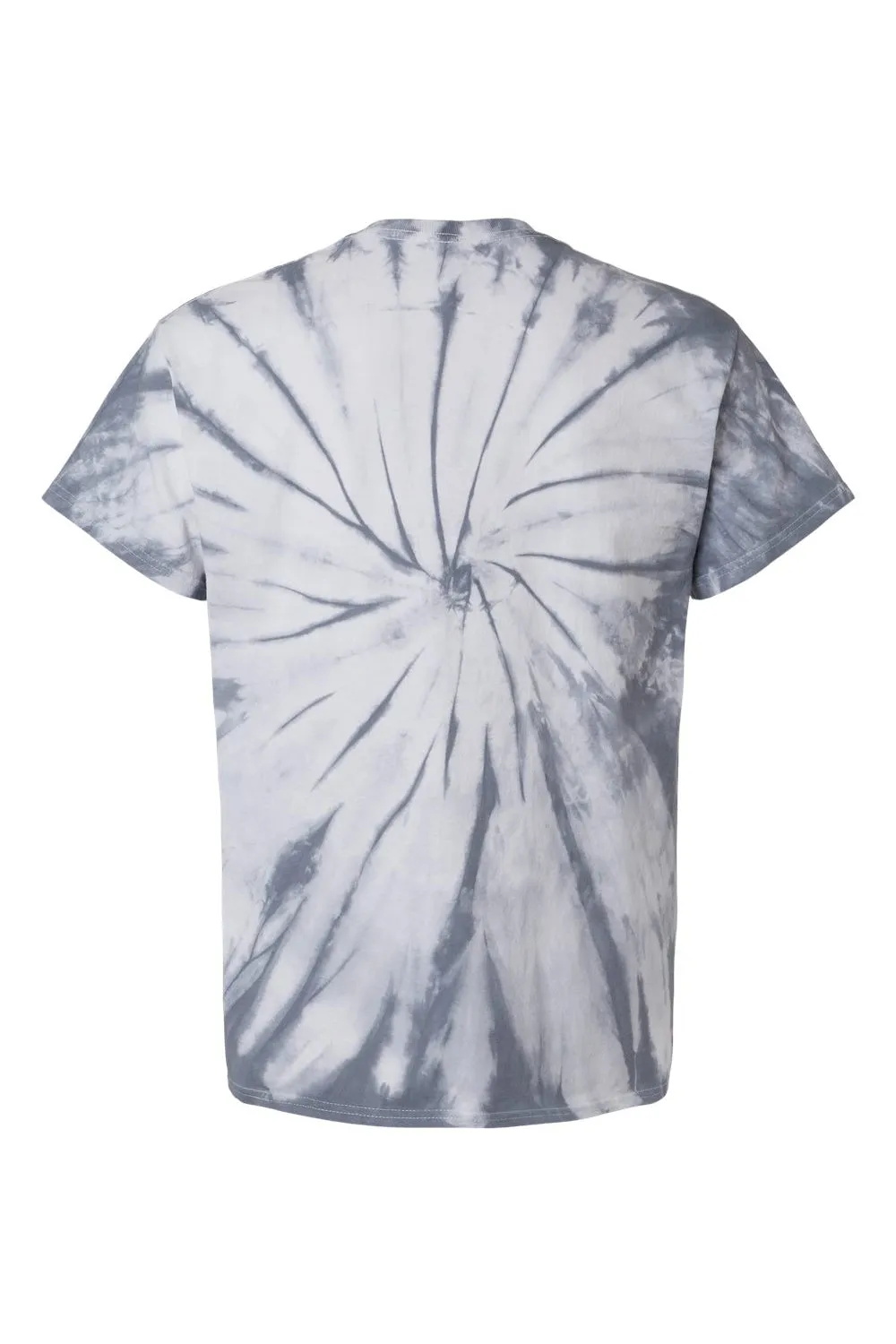 Dyenomite Mens Contrast Cyclone Tie Dyed Short Sleeve Crewneck T-Shirt - Silver Grey - Closeout