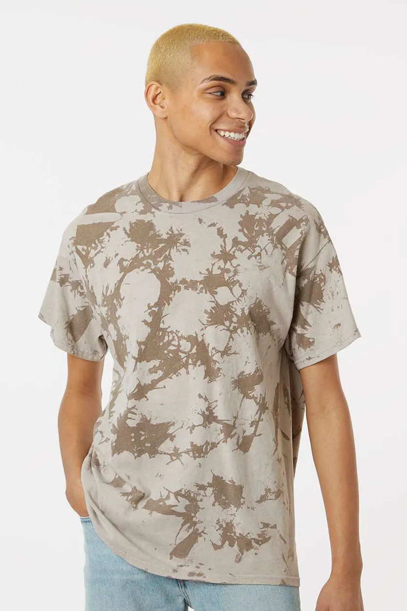 Dyenomite Mens Crush Tie Dyed Short Sleeve Crewneck T-Shirt - Coyote
