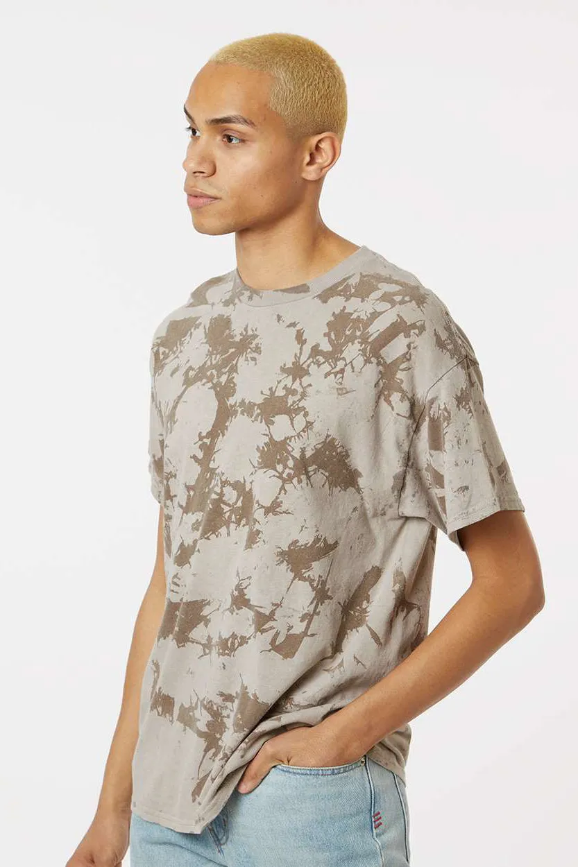 Dyenomite Mens Crush Tie Dyed Short Sleeve Crewneck T-Shirt - Coyote