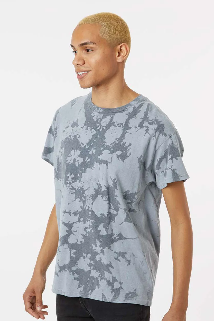 Dyenomite Mens Crush Tie Dyed Short Sleeve Crewneck T-Shirt - Hail - Closeout