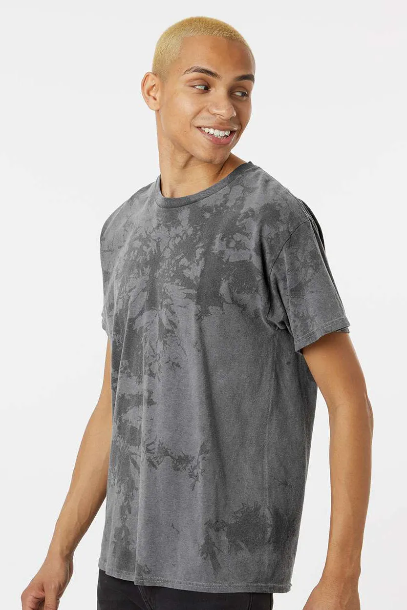 Dyenomite Mens Crush Tie Dyed Short Sleeve Crewneck T-Shirt - Obsidian - Closeout