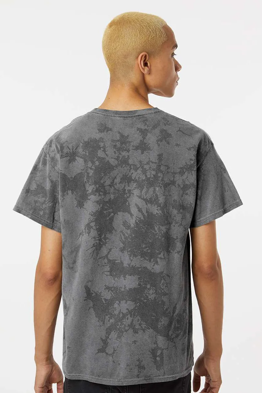 Dyenomite Mens Crush Tie Dyed Short Sleeve Crewneck T-Shirt - Obsidian - Closeout