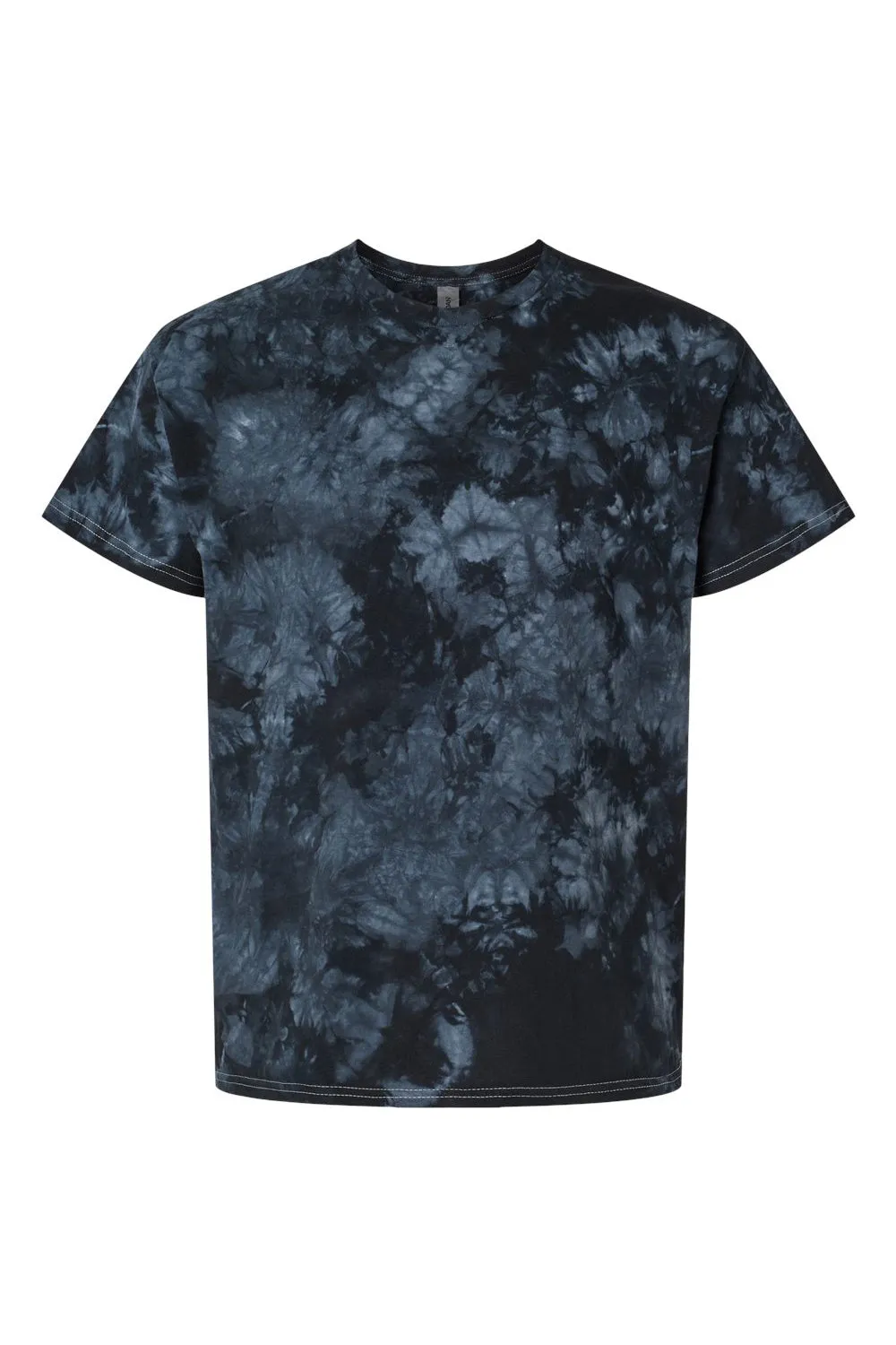 Dyenomite Mens Crystal Tie Dyed Short Sleeve Crewneck T-Shirt - Black Crystal - Closeout