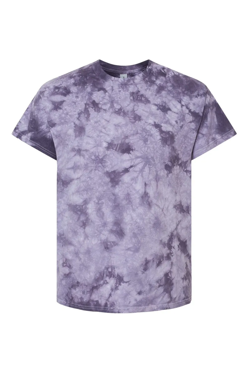 Dyenomite Mens Crystal Tie Dyed Short Sleeve Crewneck T-Shirt - Blackberry - Closeout