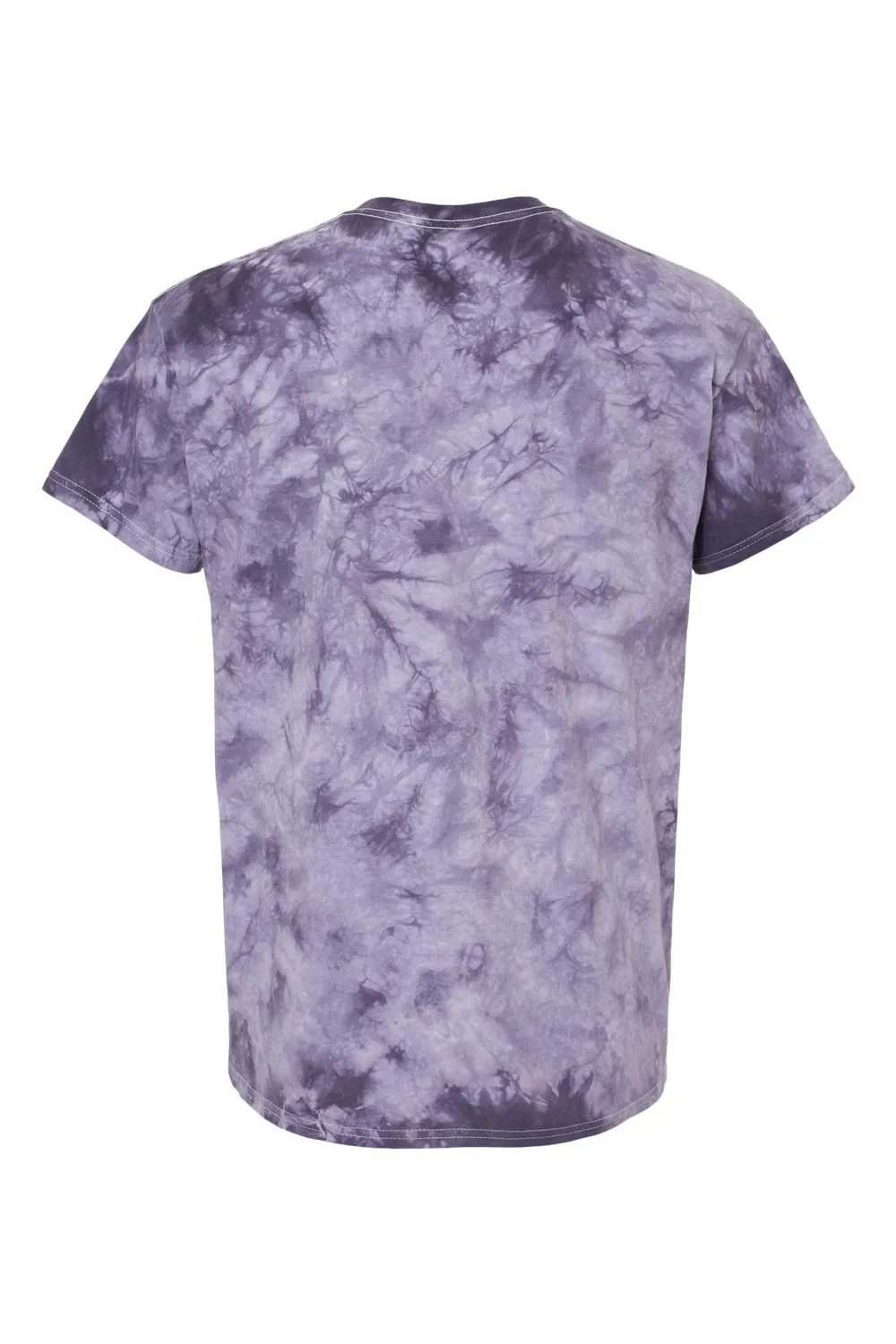 Dyenomite Mens Crystal Tie Dyed Short Sleeve Crewneck T-Shirt - Blackberry - Closeout