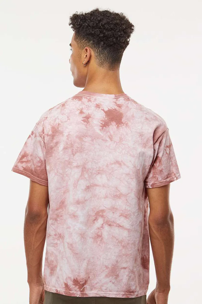 Dyenomite Mens Crystal Tie Dyed Short Sleeve Crewneck T-Shirt - Copper - Closeout