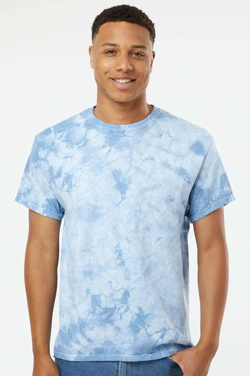 Dyenomite Mens Crystal Tie Dyed Short Sleeve Crewneck T-Shirt - Manhattan - Closeout