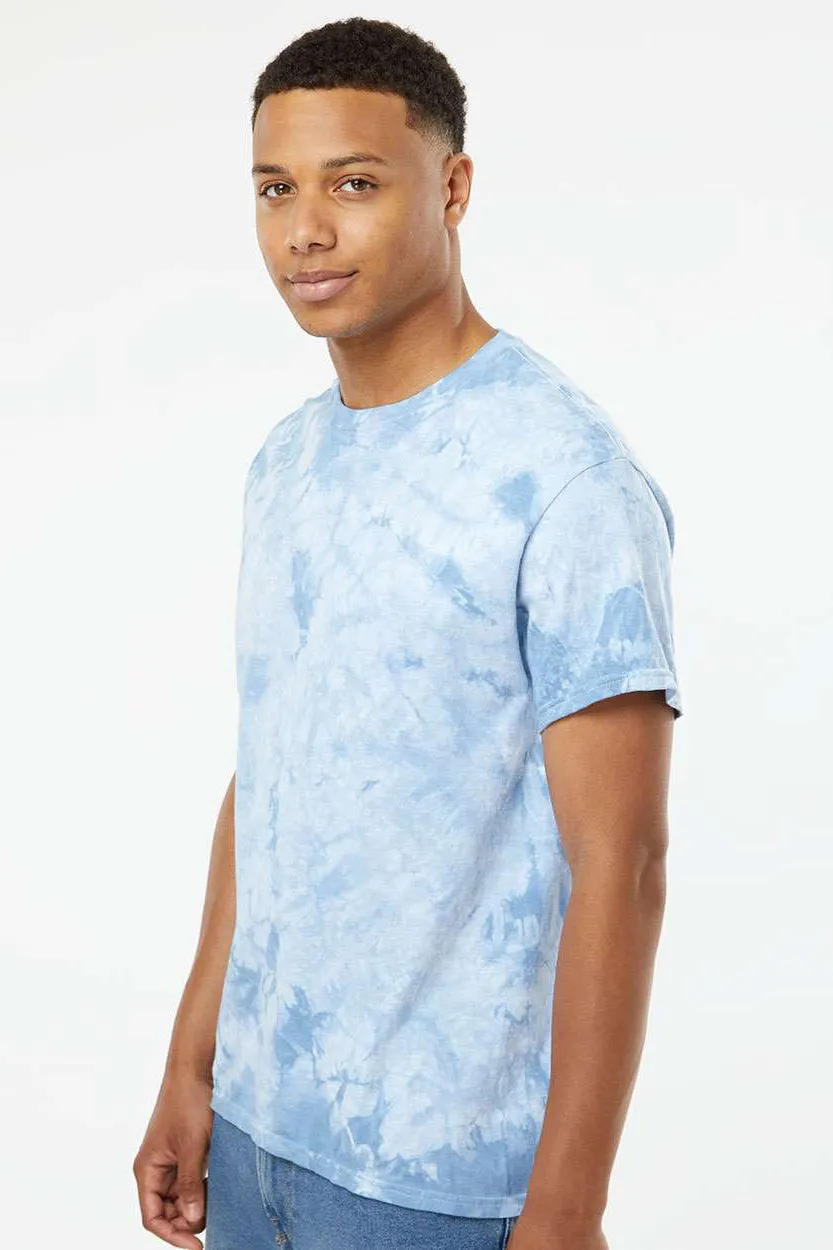 Dyenomite Mens Crystal Tie Dyed Short Sleeve Crewneck T-Shirt - Manhattan - Closeout