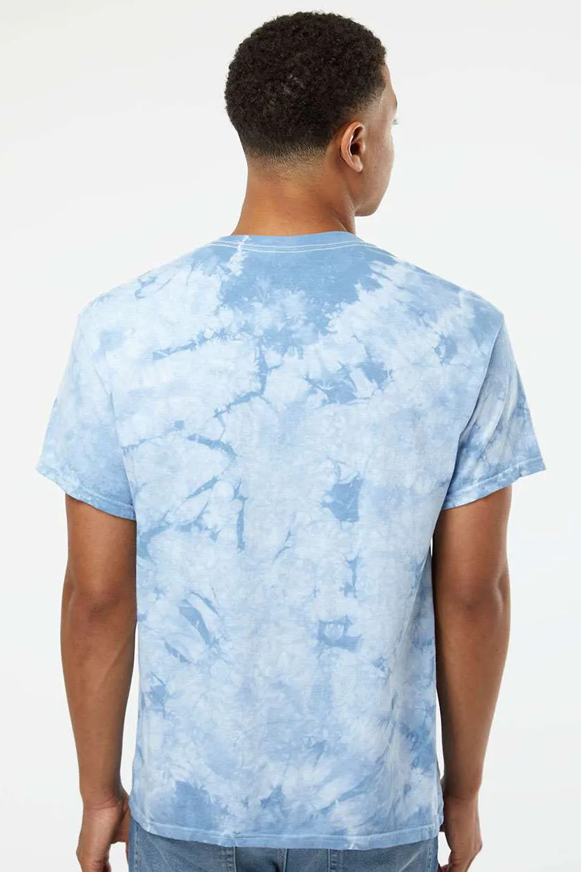 Dyenomite Mens Crystal Tie Dyed Short Sleeve Crewneck T-Shirt - Manhattan - Closeout