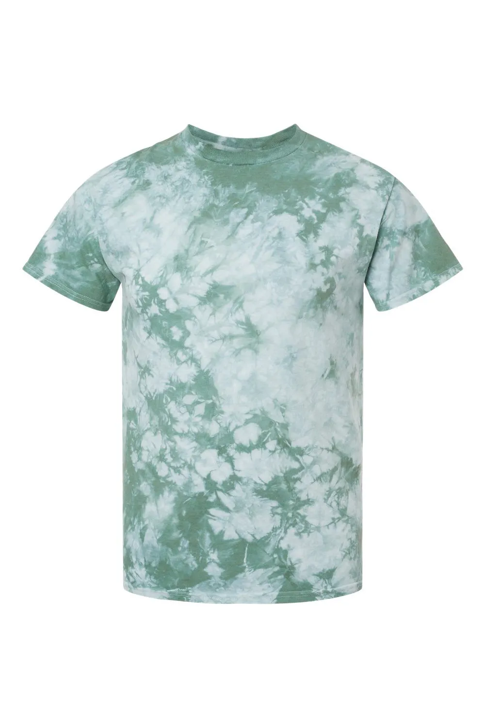 Dyenomite Mens Crystal Tie Dyed Short Sleeve Crewneck T-Shirt - Moss - Closeout