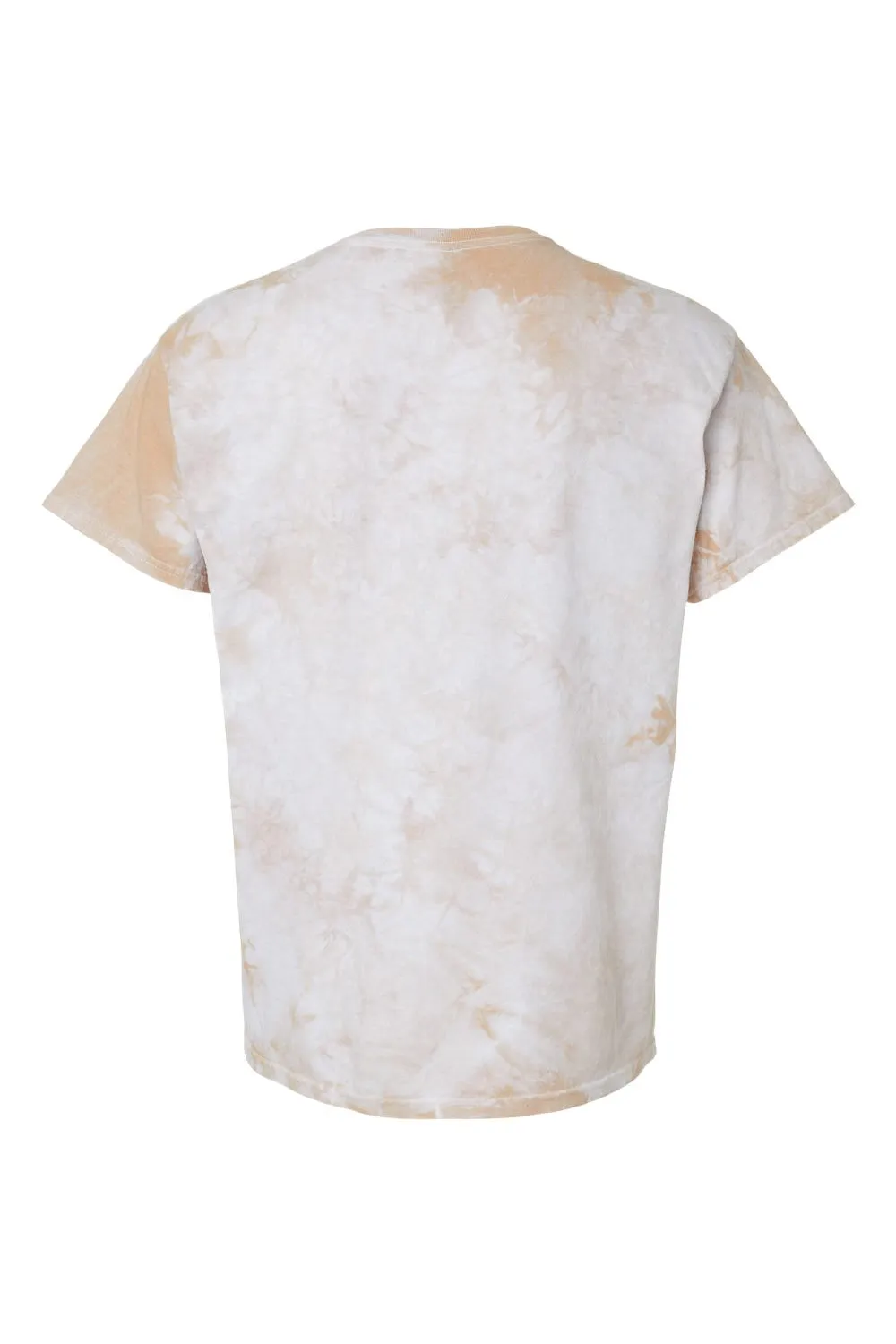 Dyenomite Mens Crystal Tie Dyed Short Sleeve Crewneck T-Shirt - Sand - Closeout
