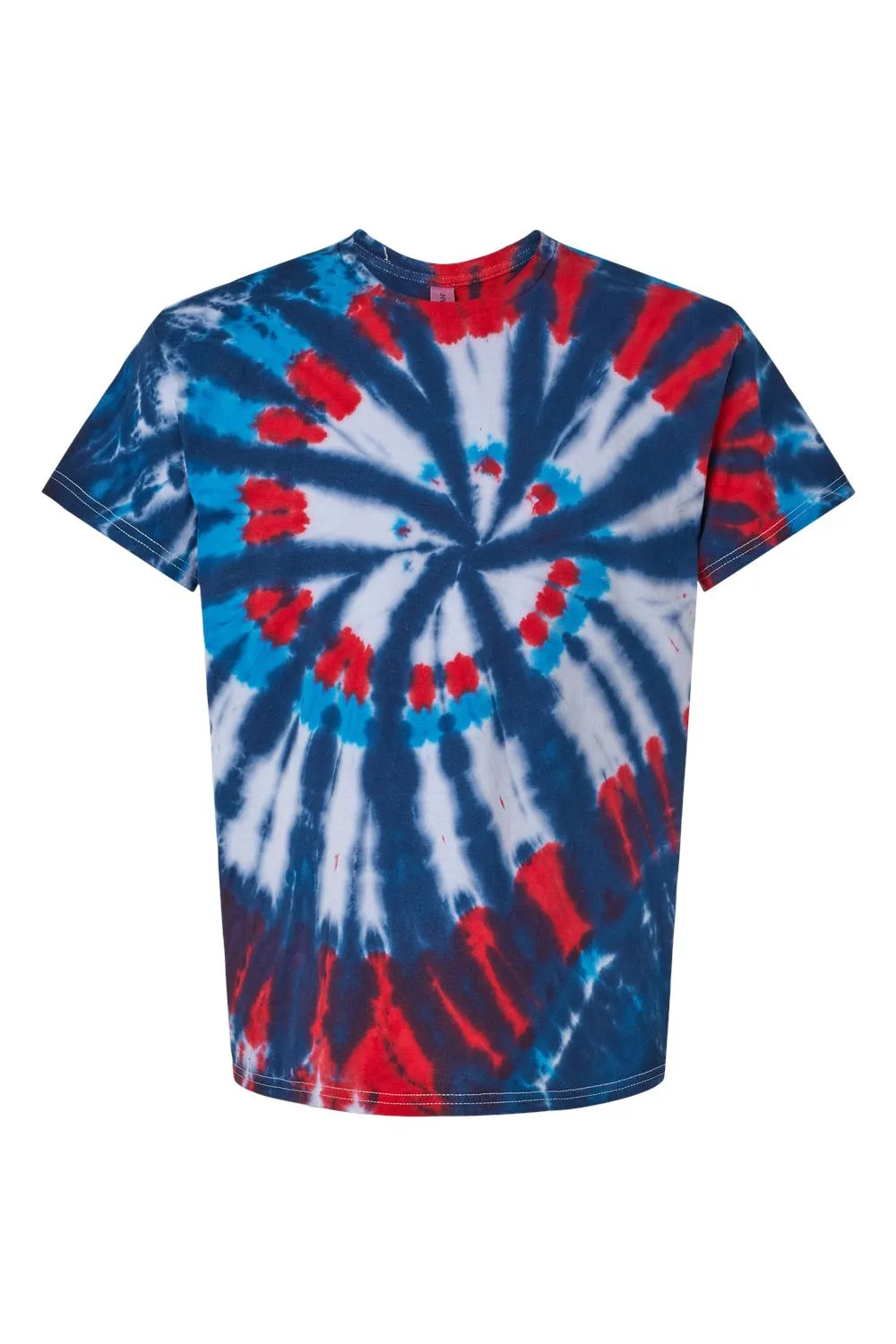 Dyenomite Mens Cut Spiral Tie Dyed Short Sleeve Crewneck T-Shirt - Americus - Closeout