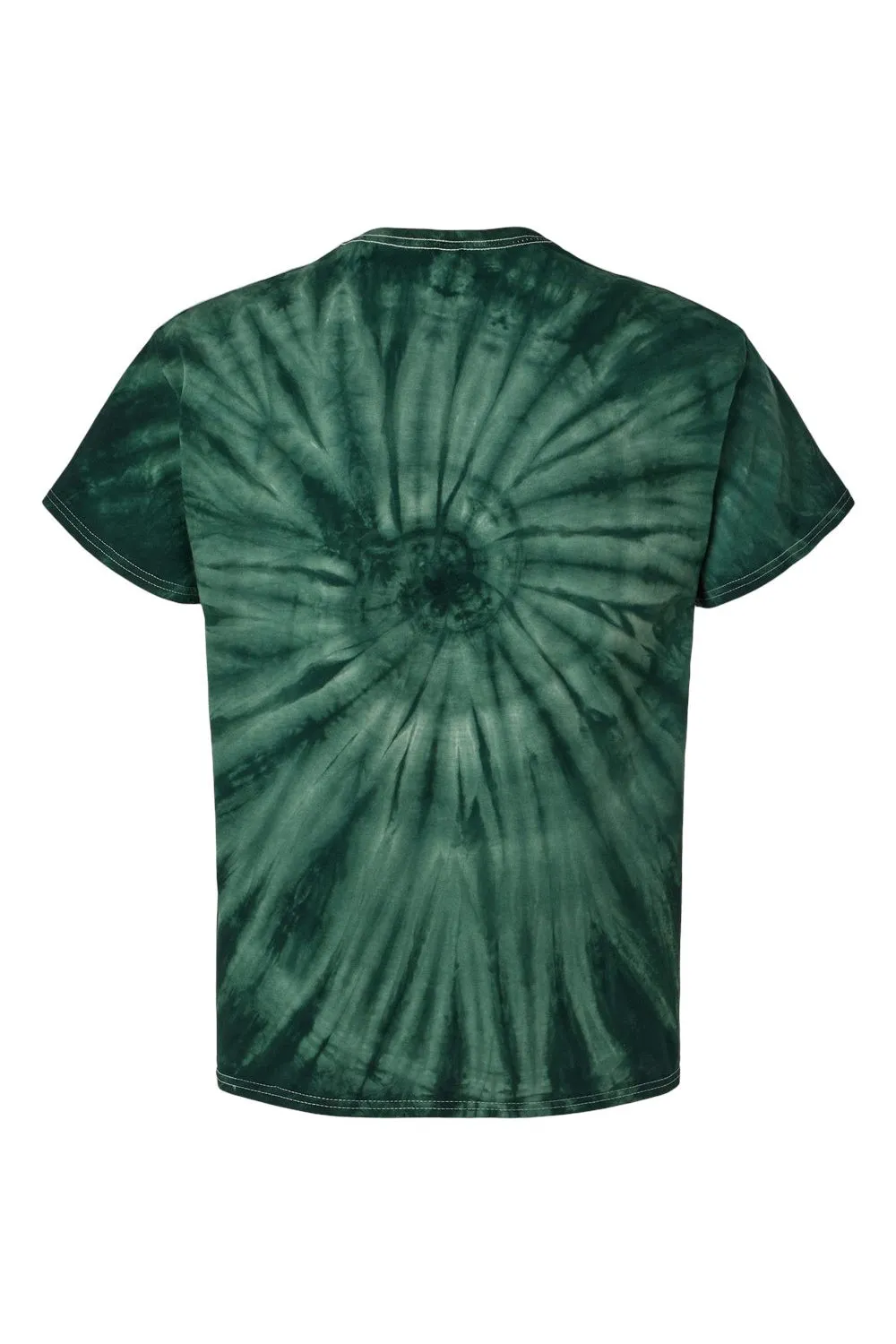 Dyenomite Mens Cyclone Pinwheel Tie Dyed Short Sleeve Crewneck T-Shirt - Forest Green - Closeout