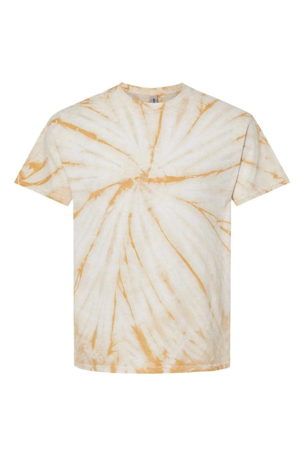 Dyenomite Mens Cyclone Pinwheel Tie Dyed Short Sleeve Crewneck T-Shirt - Honey - Closeout