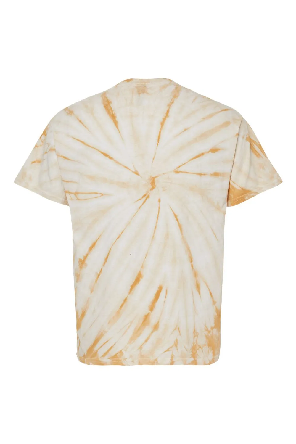 Dyenomite Mens Cyclone Pinwheel Tie Dyed Short Sleeve Crewneck T-Shirt - Honey - Closeout