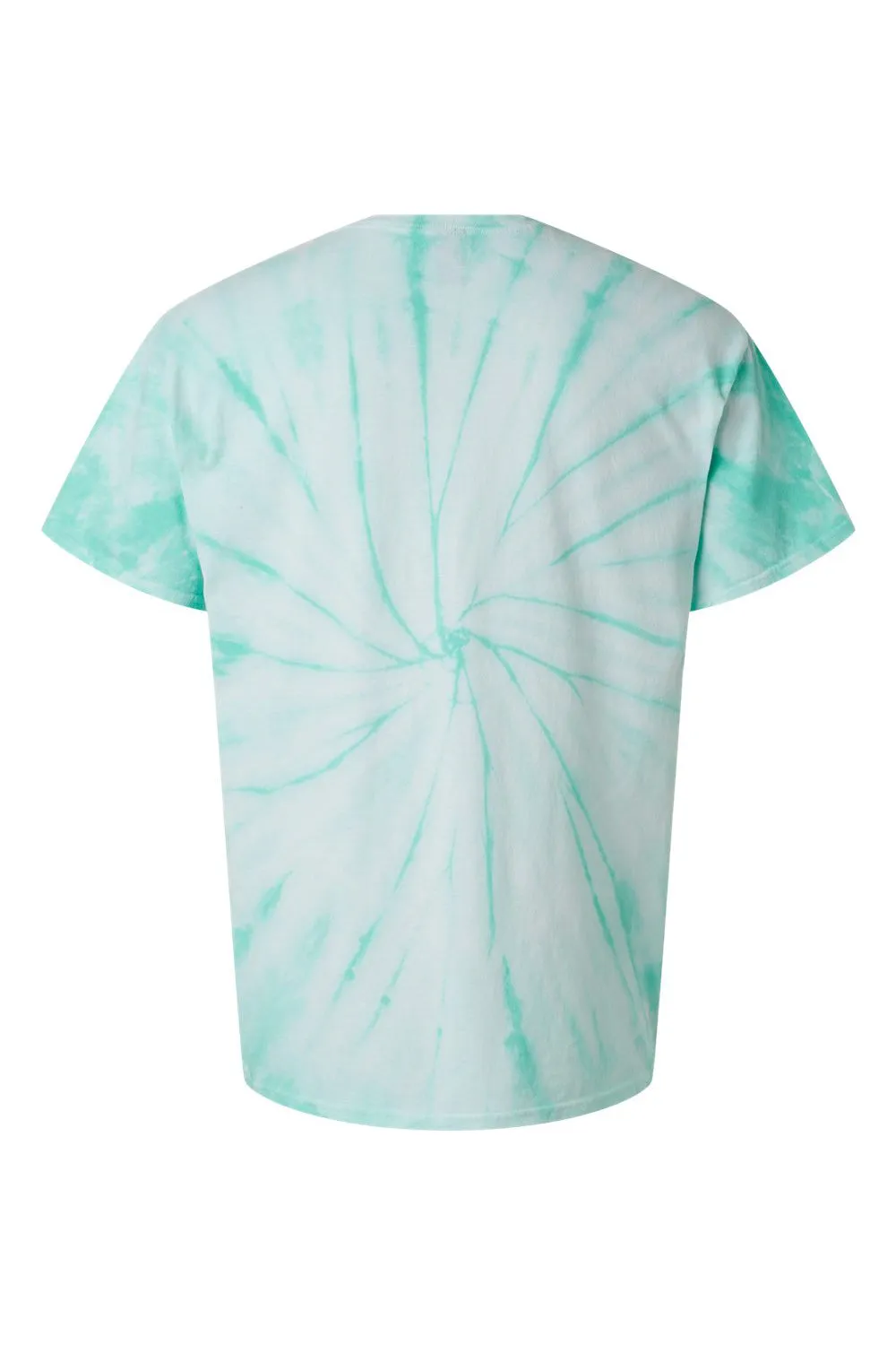 Dyenomite Mens Cyclone Pinwheel Tie Dyed Short Sleeve Crewneck T-Shirt - Mint Green - Closeout