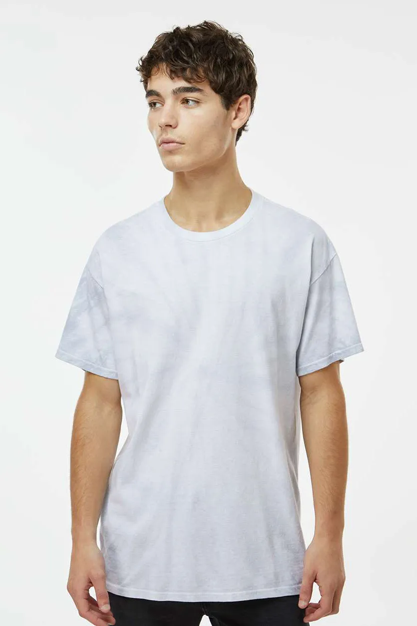 Dyenomite Mens Cyclone Pinwheel Tie Dyed Short Sleeve Crewneck T-Shirt - Moth - Closeout
