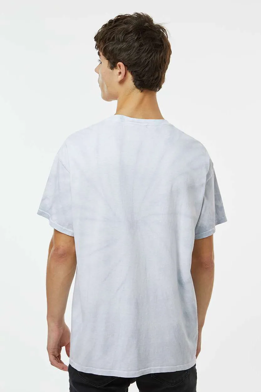 Dyenomite Mens Cyclone Pinwheel Tie Dyed Short Sleeve Crewneck T-Shirt - Moth - Closeout