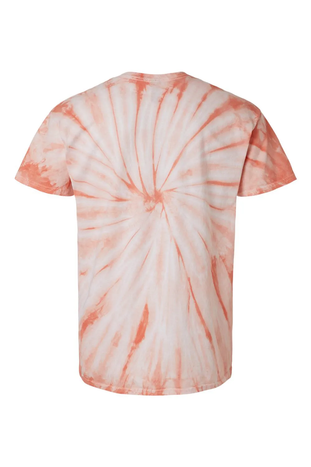 Dyenomite Mens Cyclone Pinwheel Tie Dyed Short Sleeve Crewneck T-Shirt - Peach - Closeout