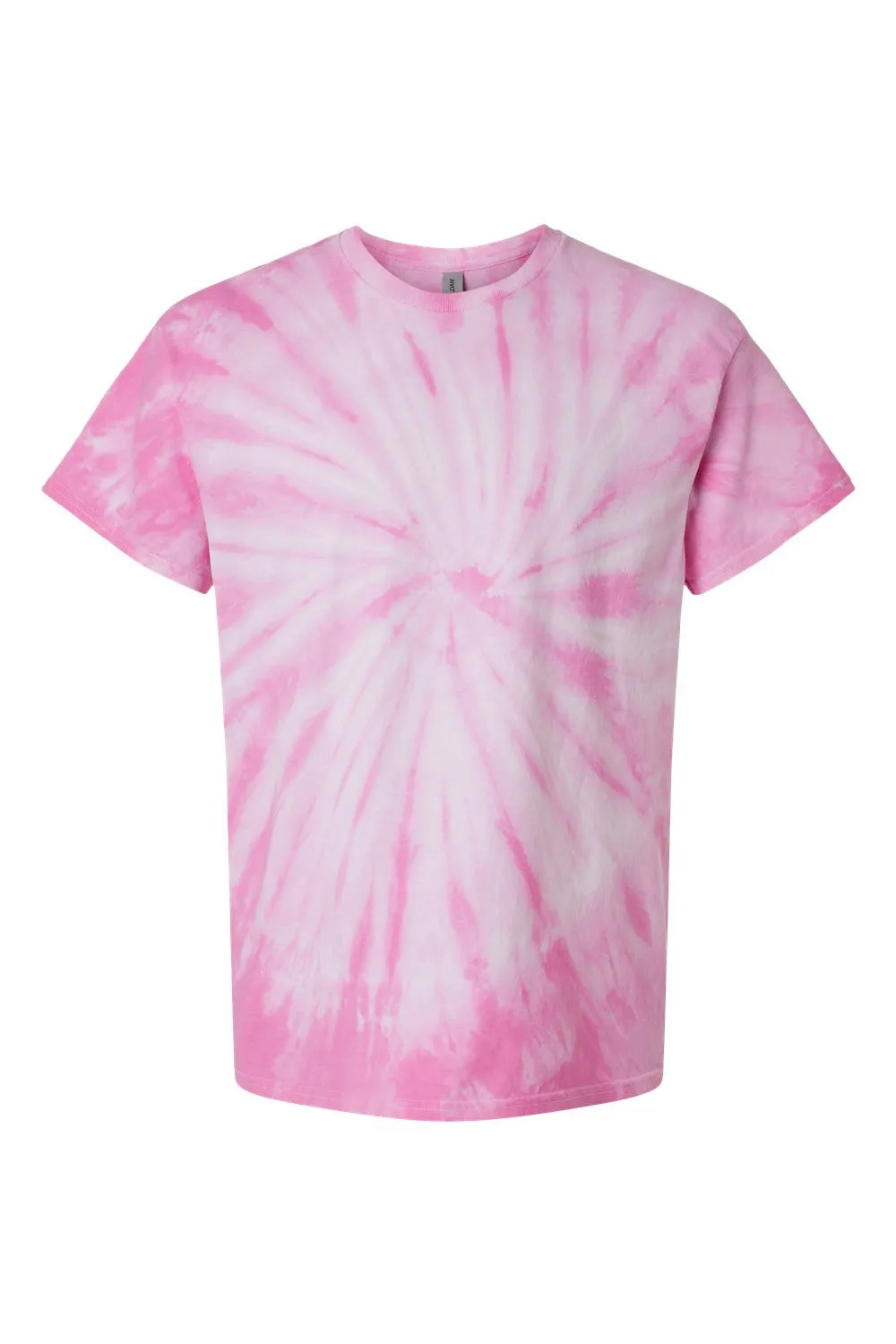 Dyenomite Mens Cyclone Pinwheel Tie Dyed Short Sleeve Crewneck T-Shirt - Pink - Closeout