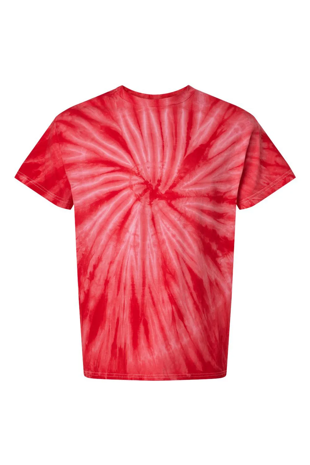 Dyenomite Mens Cyclone Pinwheel Tie Dyed Short Sleeve Crewneck T-Shirt - Red - Closeout