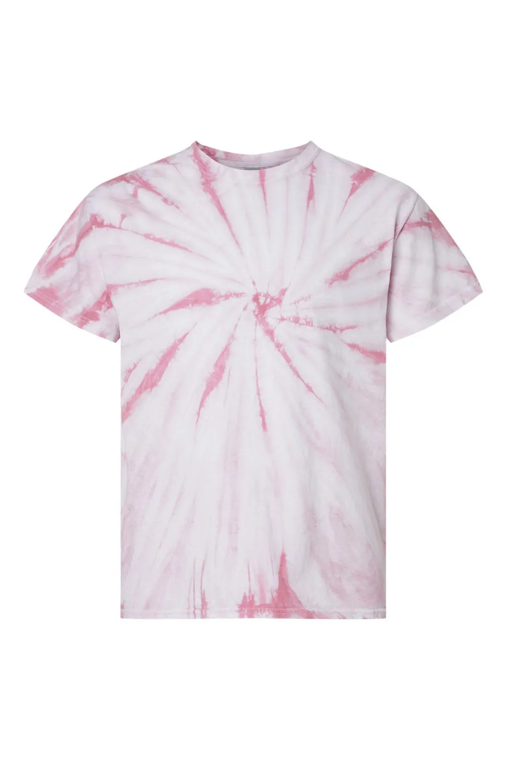 Dyenomite Mens Cyclone Pinwheel Tie Dyed Short Sleeve Crewneck T-Shirt - Rose - Closeout