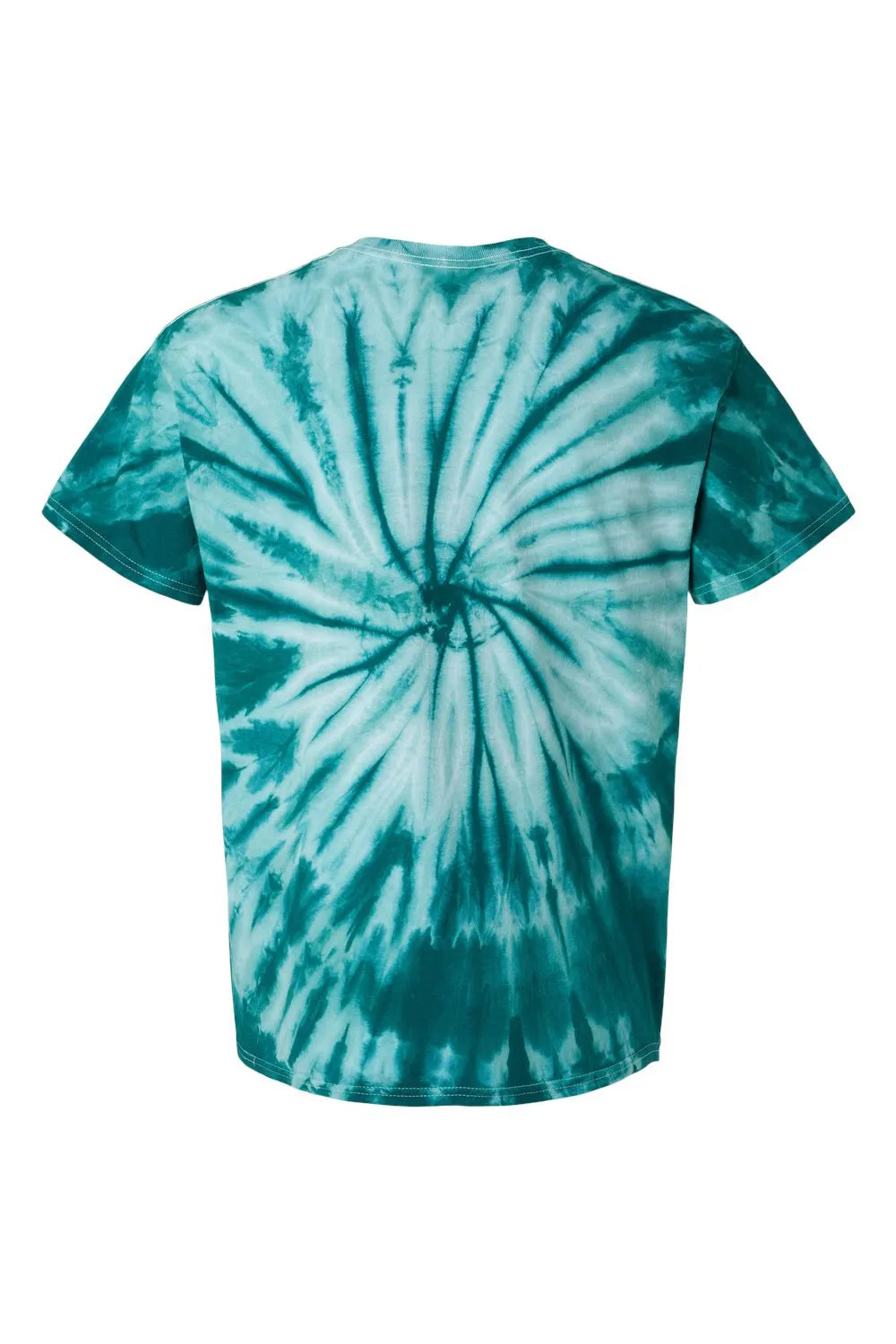 Dyenomite Mens Cyclone Pinwheel Tie Dyed Short Sleeve Crewneck T-Shirt - Teal - Closeout